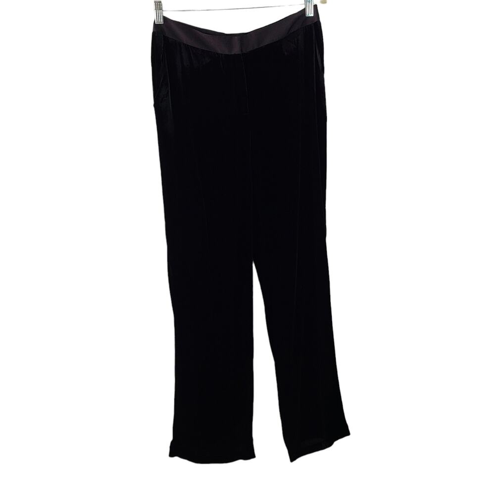 J. MacLaughlin black velvet wide legged pants Size 8